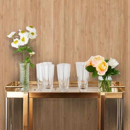 Vista 2 de Forever Bamboo Wainscoting - Panel de pared para decoración de interiores, panel de pared de bambú, acabado carbonizado, 4 pies de alto x 8 pies