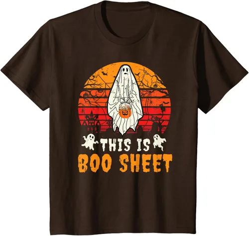 Vista 10 de Funny This Is Boo Sheet Spooky Ghost Halloween - Camiseta de disfraz de juego de palabras, Negro, S