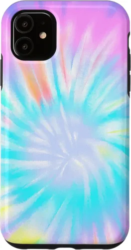 Vista 8 de iPhone 16 Tie Dye Colorful Rainbow Swirl Abstract Design Case