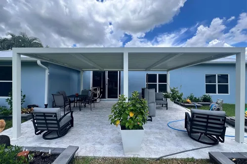 Vista 43 de PURPLE LEAF - Pérgola al aire libre con listones 10 x 12 pies de aluminio blanco con toldo rígido moderno y ajustable para patio, jardín