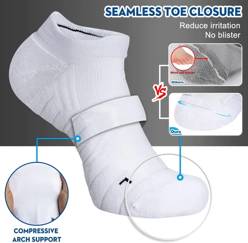 Vista 3 de Hylaea Calcetines Atléticos para Correr con Cojín Acolchado que Absorben la Humedad de Corte Bajo