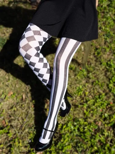 Vista 6 de Leg Avenue Mallas arlequín para mujer color blanconegro talla única BlancoNegro