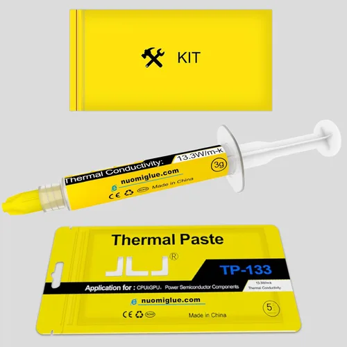 Vista 7 de Pasta térmica JLJ 0.11 oz compuesto a base de carbono para CPU, GPU, IC y disipadores de calor Compuesto térmico de carbono; Amplia
