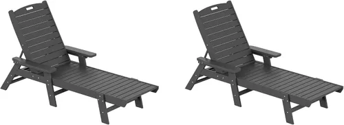 Vista 10 de WestinTrends Malibu Poly - Tumbona reclinable (juego de 2) gris