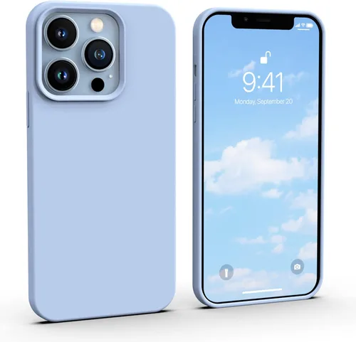 Vista 21 de IceSword Funda compatible con iPhone 13 Pro de 6.1 pies, funda delgada de silicona líquida a prueba de golpes, suave antiarañazos, bonita protección