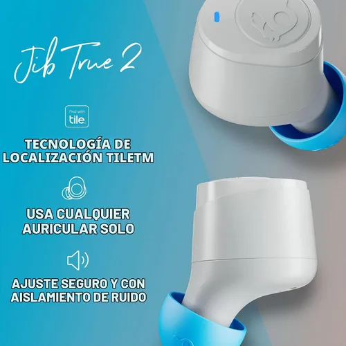 Vista 4 de Skullcandy Jib True 2 Auriculares Inalámbricos Inalámbricos Bluetooth Gris claro/azul