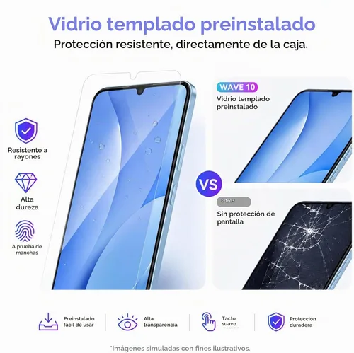 Vista 7 de Blackview Wave 10 4G teléfono Android desbloqueado, 256 GB, 6.88 "120Hz Verde