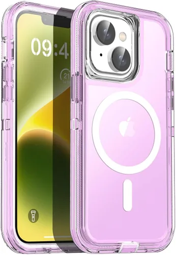 Vista 38 de AICase Funda transparente para iPhone 16e/13/iPhone 14, compatible con MagSafe 3 en 1, resistente protección contra caídas, cuerpo completo, a