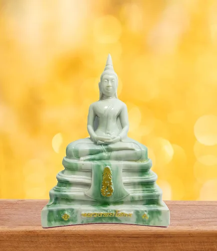 Vista 7 de BUDDHO Estatua de Buda Sothorn de mármol blanco de 6 pulgadas de alto. Estatua de Buda tailandés sentada para decoración del hogar, decoración