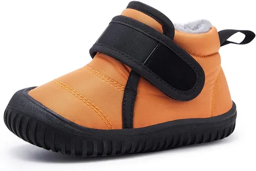 Vista 7 de BMCiTYBM Botas de nieve para bebés y niños pequeños, zapatos de invierno para niños y niñas, zapatos de bebé de piel sintética para clima frío