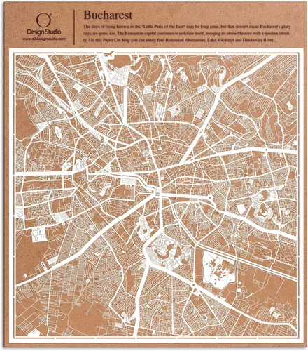 Vista 116 de O3 Design Studio Aberdeen - Mapa de papel cortado en papel blanco de 12 x 12 pulgadas