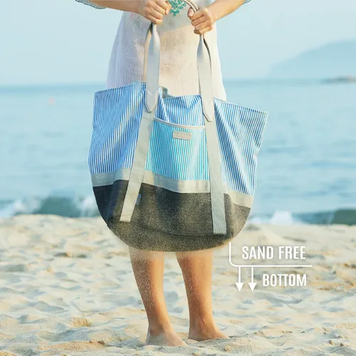 Vista 2 de CGEAR Sand-Free Tote Beach Bag IV Patented Sand-Free Technology, Water-resistant, and 3 Pockets