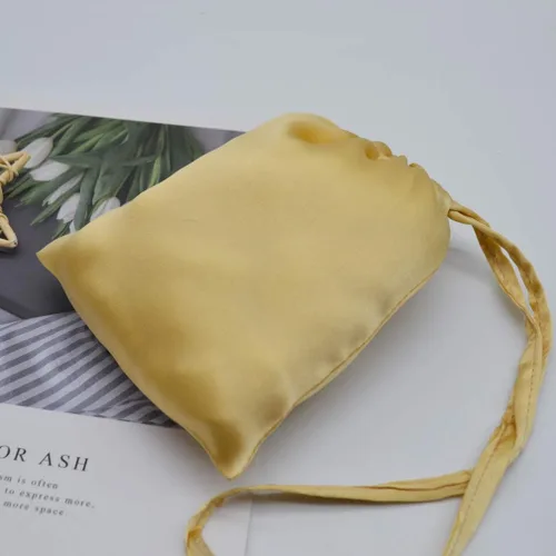 Vista 3 de Maxfeel 100% seda bolsas de viaje y bolsas de regalo con cordón sólido teñido muticolor (champán)