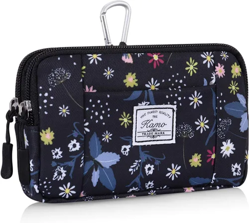 Vista 9 de KAMO Funda multiusos de lona horizontal para smartphone, funda para teléfono celular con asa para cinturón, bolsas de cinturón para mujeres, funda
