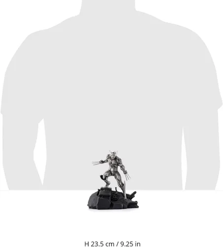 Vista 7 de Royal Selangor Estatua victoriosa de Wolverine de edición limitada de peltre de la colección Marvel acabada a mano