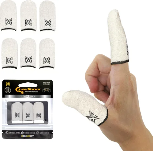 Vista 9 de Paquete de 6 fundas para dedos para juegos de teléfono móvil Gaming Corps ClawSocks - Carbono
