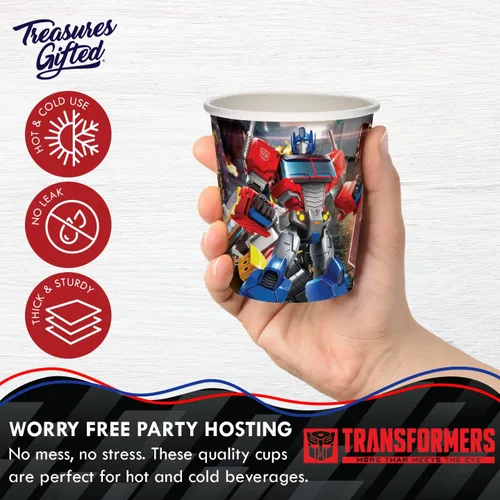 Vista 3 de Treasures Gifted Transformers Cups 24ct – 9oz Transformers Party Cups Autobots – Transformers Party Supplies – Transformers – Suministros