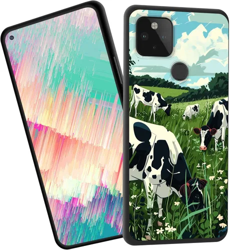 Vista 102 de Funda delgada para Google Pixel 4 XL, funda delgada de silicona de TPU suave a prueba de golpes para Google Pixel 4 XL, gato negro luna estrellada