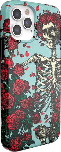 Vista 2 de Casely Funda para iPhone 11 Pro Forever Grateful Grateful Dead Skeleton Floral Diseño clásico ultra delgado