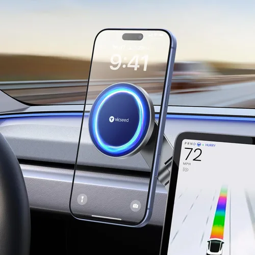 Vista 11 de VICSEED Soporte para teléfono Tesla. Potencia magnética más fuerte: soporte plegable oculto para teléfono Tesla compatible con todos los teléfonos