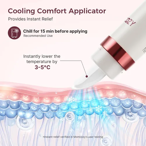 Vista 3 de Momcozy ComfortNip™ Crema de Pezones con Enfriamiento y Comodidad Sin Contacto, Crema para Pezones para Lactancia, Alivio Instantáneo, Fórmula a