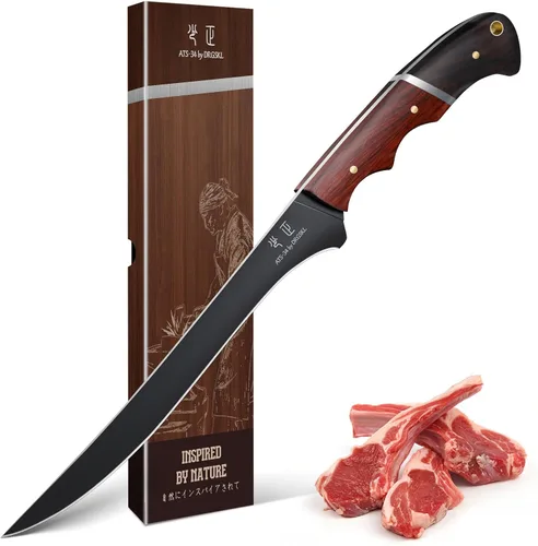 Vista 12 de DRGSKL - Cuchillo utilitario de cocina de Japón - Cuchillo pequeño de chef de 5 pulgadas forjado de una sola pieza de acero de alto carbono ATS-34