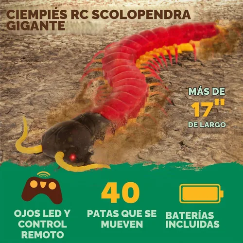 Vista 3 de Terra by Battat — RC ciempiés gigante Scolopendra juguete con ojos LED
