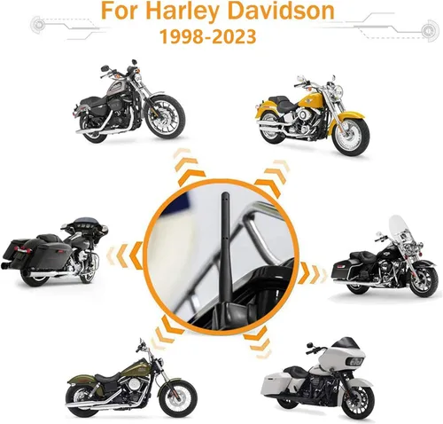 Vista 2 de KSaAuto Antena corta de 4.5 pulgadas para motocicleta Harley Davidson 1998-2025 accesorios de reemplazo de antenas
