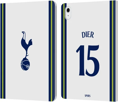 Vista 9 de Head Case Designs Officially Licensed Tottenham Hotspur F.C. Cristian Romero 2022/23 Players Home Kit Leather Wallet Case Compatible with Apple iPad