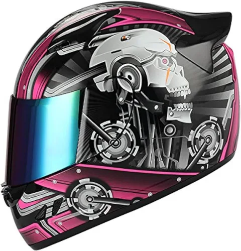 Vista 37 de 1Storm - Casco de cabeza completa para motocicleta, diseño de calavera mecánica HJDJ11