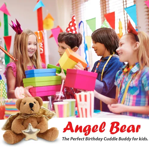 Vista 8 de Plushland Juguetes de peluche lindo oso de ángel suave, llavero de decoración, bonito regalo de cumpleaños, recuerdo de fiesta, suministros de 4