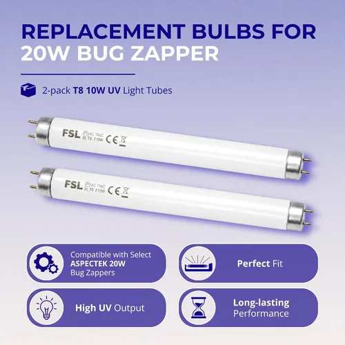 Vista 2 de Aspectek Bug Zapper - Bombilla de repuesto para lámpara de 10 W para 20 W de 20 W, 2