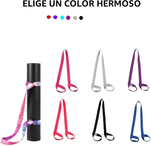 Vista 8 de Yoga Mat Carrier Strap, Adjustable Thick Straps Sling for Carrying Large Mats, Stretching Band 1 pieza clásico negro