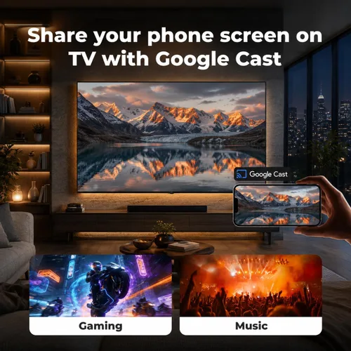 Vista 7 de FPD Smart TV UHD Ultra Slim de 43 pulgadas con pantalla plana con Google, Google Cast integrado, reproducción multimedia en streaming, HDR10, Dolby
