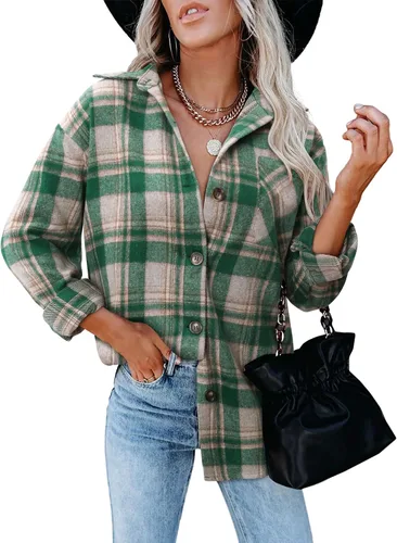 Vista 30 de ZOLUCKY Chaqueta de manga larga con botones para mujer, talla grande, blusas