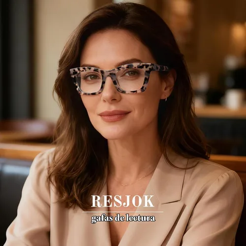 Vista 2 de Reading Glasses for Women - Stylish Blue Light Blocking Glasses Square Readers with Spring Hinge