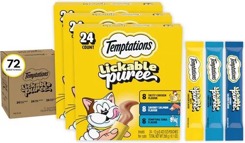 Vista 27 de Temptations - Golosinas cremosas para gatos, hígado de res, 4 unidades, paquete de 11