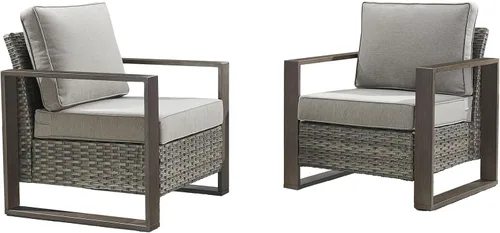Vista 12 de Rilyson Sofá de mimbre para patio al aire libre, sofá de muebles de patio de ratán con marco resistente, mimbre de polietileno para todo