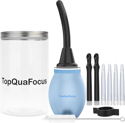 Vista 11 de TopQuaFocus Kit de bombilla de enema grande de 14.5 onzas para hombres y mujeres, limpieza de colon, cuidado femenino, sin BPA ni ftalatos