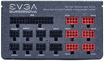 Vista 3 de EVGA Supernova 1300 G2 - Fuente de alimentación interna de 110 V CA, entrada de 220 V CA, 3,3 V CC @ 24 A, 5 V CC @ 24 A, 12 V CC @ 108,3 A, -12 V