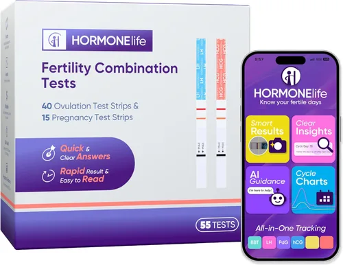 Vista 9 de HORMONELife Kit de tiras de prueba de ovulación y tiras de prueba de embarazo: pruebas precisas de LH y HCG para seguimiento de fertilidad