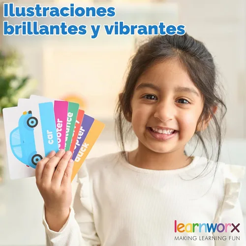 Vista 4 de 101 tarjetas flash de tamaño viaje de primeras palabras - 202 lados - Aprende objetos, números y juegos - Juguetes educativos de aprendizaje