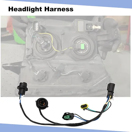 Vista 7 de Arnés de cableado de faros delanteros, conjunto de arnés de cables de faros delanteros compatible con Chevy Silverado 2008-2014, reemplaza 645-745