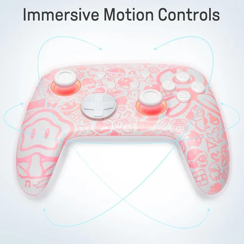 Vista 5 de FUNLAB Firefly Patrón luminoso Switch Pro Controlador inalámbrico compatible con Nintendo SwitchOLEDLite, mando a distancia Bluetooth con 7