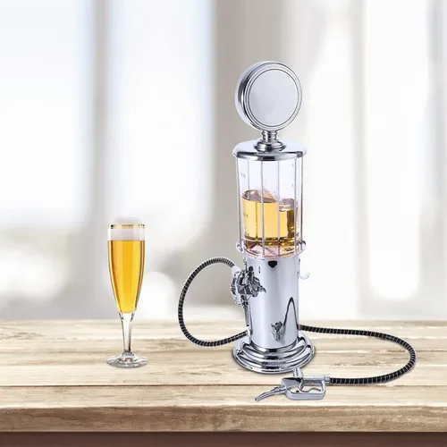 Vista 2 de Dispensador de licor, bomba de gas de metal, boquilla dispensadora de bebidas, cerveza, vino, bebida, decantador de licor para cócteles de vodka