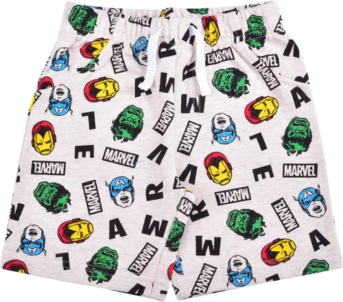 Vista 4 de Marvel Avengers Ironman, Capitán América y Hulk - Paquete de 2 pantalones cortos con cordón para niños pequeños y pequeños
