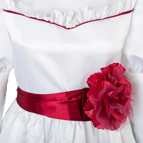 Vista 4 de Kirinboy Anna - Disfraz de Halloween de terror, vestido blanco para juegos de rol, vestido elegante