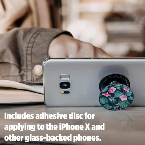 Vista 6 de PopSockets: Agarre plegable y soporte para teléfonos y tabletas - Hibiscus