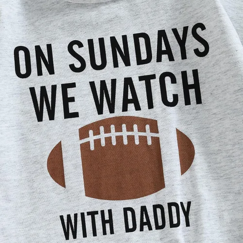 Vista 5 de Mameluco divertido de verano para recién nacido, bebé niño y niña On Sundays We Watch Football with Daddy