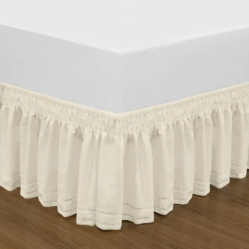 Vista 5 de Rodapié de cama elástico con volantes, de color sólido
